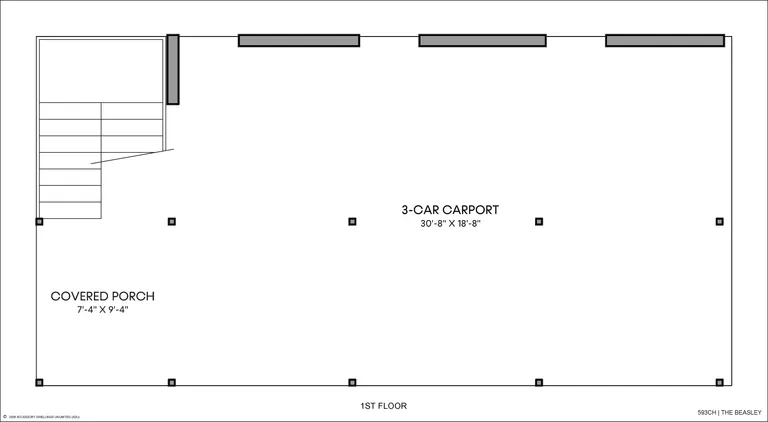The Beasley floorplan, garage level
